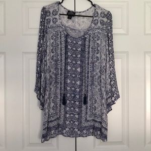 Angie Blue/Purple, and White Dress